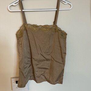 Chico's Silk Lace Top Camisole Tank Top tan